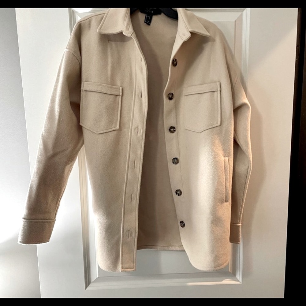 Forever 21 drop shoulder front button shacket